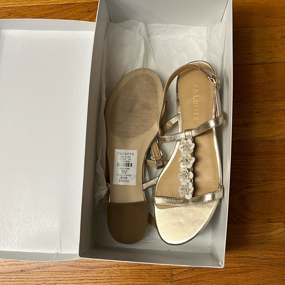 Talbots Gold Sandals